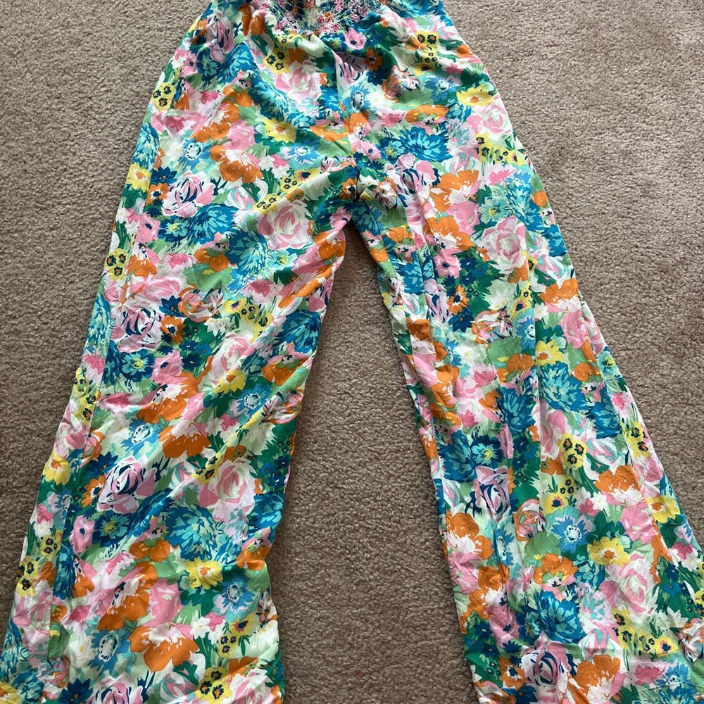Lulu's Colorful Floral Smocked Pants